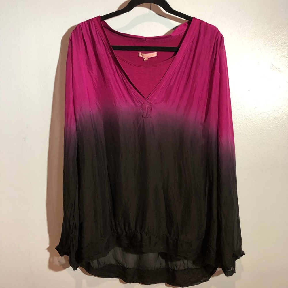 Prontomoda Giusy 100% Silk Hombre Blouse Tunic Top